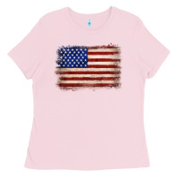 Bubblegum Pink American flag Ladies Tee - JahusDesignShop