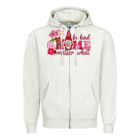 Oatmeal Heather Be kind gnome matter what Valentine's Day Zipper Hoodie - HowdyJamesFarm