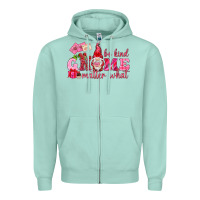 Seafoam Be kind gnome matter what Valentine's Day Zipper Hoodie - HowdyJamesFarm