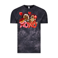Cloud Black xo xo with leopard and cowhide heart Vintage Tee - NancyCooperArtShop