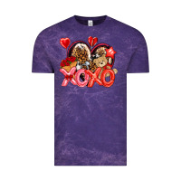 Cloud Purple xo xo with leopard and cowhide heart Vintage Tee - NancyCooperArtShop