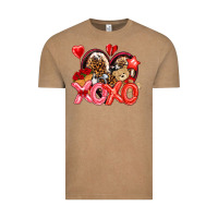 Vintage Coffee xo xo with leopard and cowhide heart Vintage Tee - NancyCooperArtShop