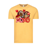 Vintage Mustard xo xo with leopard and cowhide heart Vintage Tee - NancyCooperArtShop