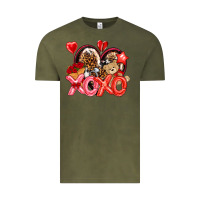 Vintage Olive xo xo with leopard and cowhide heart Vintage Tee - NancyCooperArtShop