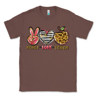 Chestnut peace love teach Classic Tee - NancyCooperArtShop