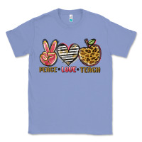 Colony Blue peace love teach Classic Tee - NancyCooperArtShop