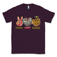 Plum peace love teach Classic Tee - NancyCooperArtShop