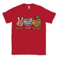 Red peace love teach Classic Tee - NancyCooperArtShop