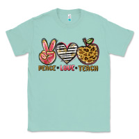 Seafoam peace love teach Classic Tee - NancyCooperArtShop
