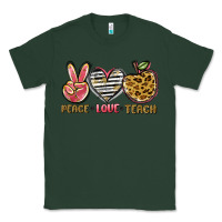 Sports Green peace love teach Classic Tee - NancyCooperArtShop