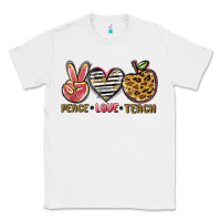 White peace love teach Classic Tee - NancyCooperArtShop