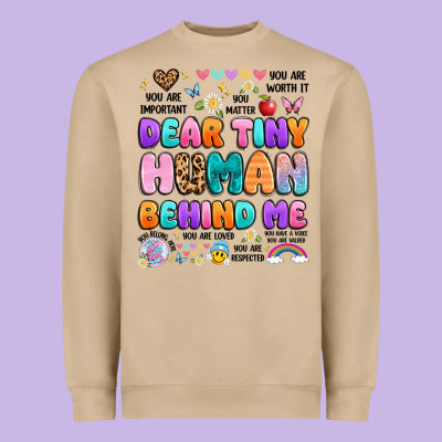 Dear Tiny Human Behind Me Heavyweight Sweatshirt Designed By Artiststas