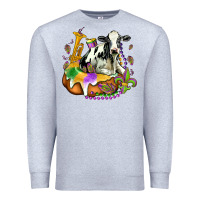Heather Grey holstein mardi gras Premium Sweatshirt - OliviaCreatesArt
