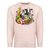 Pale Pink holstein mardi gras Premium Sweatshirt - OliviaCreatesArt