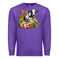 Purple holstein mardi gras Premium Sweatshirt - OliviaCreatesArt