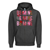 Charcoal Heather Be mine be mine be mine Valentine's Day Zipper Hoodie - HowdyJamesFarm