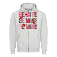 Dove Grey Be mine be mine be mine Valentine's Day Zipper Hoodie - HowdyJamesFarm