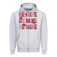 Heather Grey Be mine be mine be mine Valentine's Day Zipper Hoodie - HowdyJamesFarm