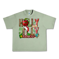 Oil Green holly jolly teacher Urban Heavy Tee - NancyCooperArtShop