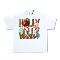 White holly jolly teacher Urban Heavy Tee - NancyCooperArtShop