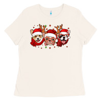 Bone christmas dogs corgi chihuahua frenchie Ladies Tee - Jasminsmagicworld