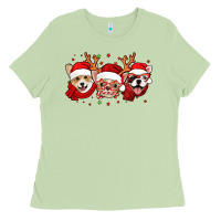 Matcha christmas dogs corgi chihuahua frenchie Ladies Tee - Jasminsmagicworld