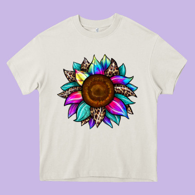 Sunflower Tie Dye Heavy Core Tee Designed By Jahusdesignshop