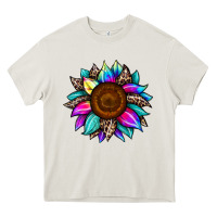 Cream sunflower tie dye Heavy Core Tee - JahusDesignShop