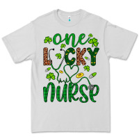 Dove Grey Leopard Glitter One Lucky Nurse Premium Tee - Artiststas