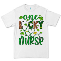 White Leopard Glitter One Lucky Nurse Premium Tee - Artiststas