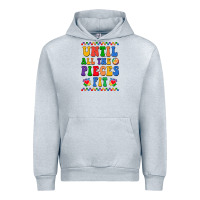 Heather Grey Until all the pieces fit Urban Hoodie - CowhideDigitalArt