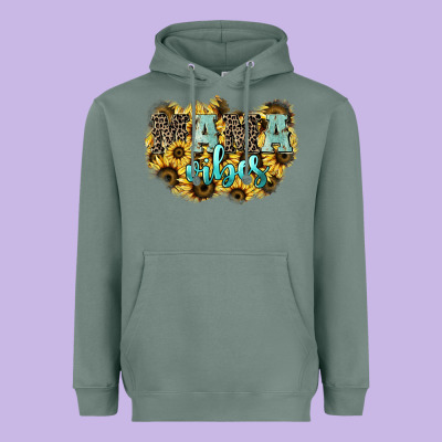 Mama Vibes Leopard Mother's Day Heavyweight Hoodie Designed By Howdyjamesfarm