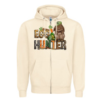 Sandshell Egg hunter with rabbit Easter Day Zipper Hoodie - HowdyJamesFarm