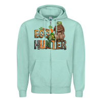 Seafoam Egg hunter with rabbit Easter Day Zipper Hoodie - HowdyJamesFarm