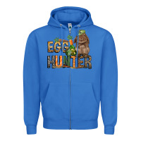 True Royal Egg hunter with rabbit Easter Day Zipper Hoodie - HowdyJamesFarm
