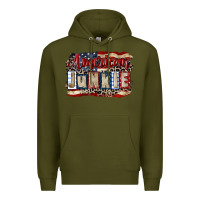 Army Green American junkie 4th of july Premium Hoodie - CowGirlArtShop