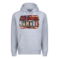 Heather Grey American junkie 4th of july Premium Hoodie - CowGirlArtShop
