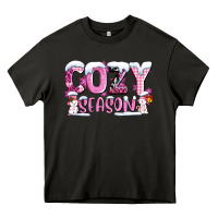 Asphalt pink cozy season with snowman ado Heavy Core Tee - AdoDesignShop