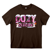 Pink Cozy Season With Snowman Ado Heavy Core Tee | Teevron