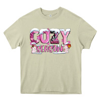 Mossy pink cozy season with snowman ado Heavy Core Tee - AdoDesignShop