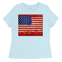 Baby Blue american flag tumbler Ladies Tee - JahusDesignShop