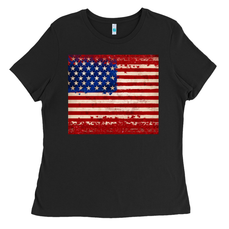American Flag Tumbler Ladies Tee by JahusDesignShop | Teevron