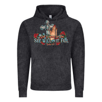 Vintage Black she will not fail psalm christian cross pray Vintage Hoodie - NancyCooperArtShop