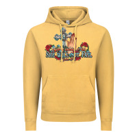 Vintage Mustard she will not fail psalm christian cross pray Vintage Hoodie - NancyCooperArtShop