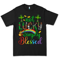 Black Western St. Patrick's Day Cross Not Lucky Simply Blessed Premium Tee - Artiststas