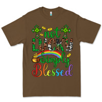 Cacao Western St. Patrick's Day Cross Not Lucky Simply Blessed Premium Tee - Artiststas