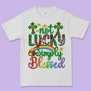 Western St. Patrick's Day Cross Not Lucky Simply Blessed Premium Tee Designed By Artiststas