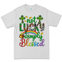 Dove Grey Western St. Patrick's Day Cross Not Lucky Simply Blessed Premium Tee - Artiststas
