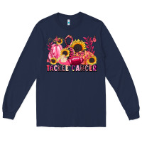 Navy tackle cancer Long Sleeve Tee - LillyAllenDesigns