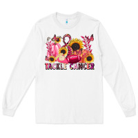 White tackle cancer Long Sleeve Tee - LillyAllenDesigns